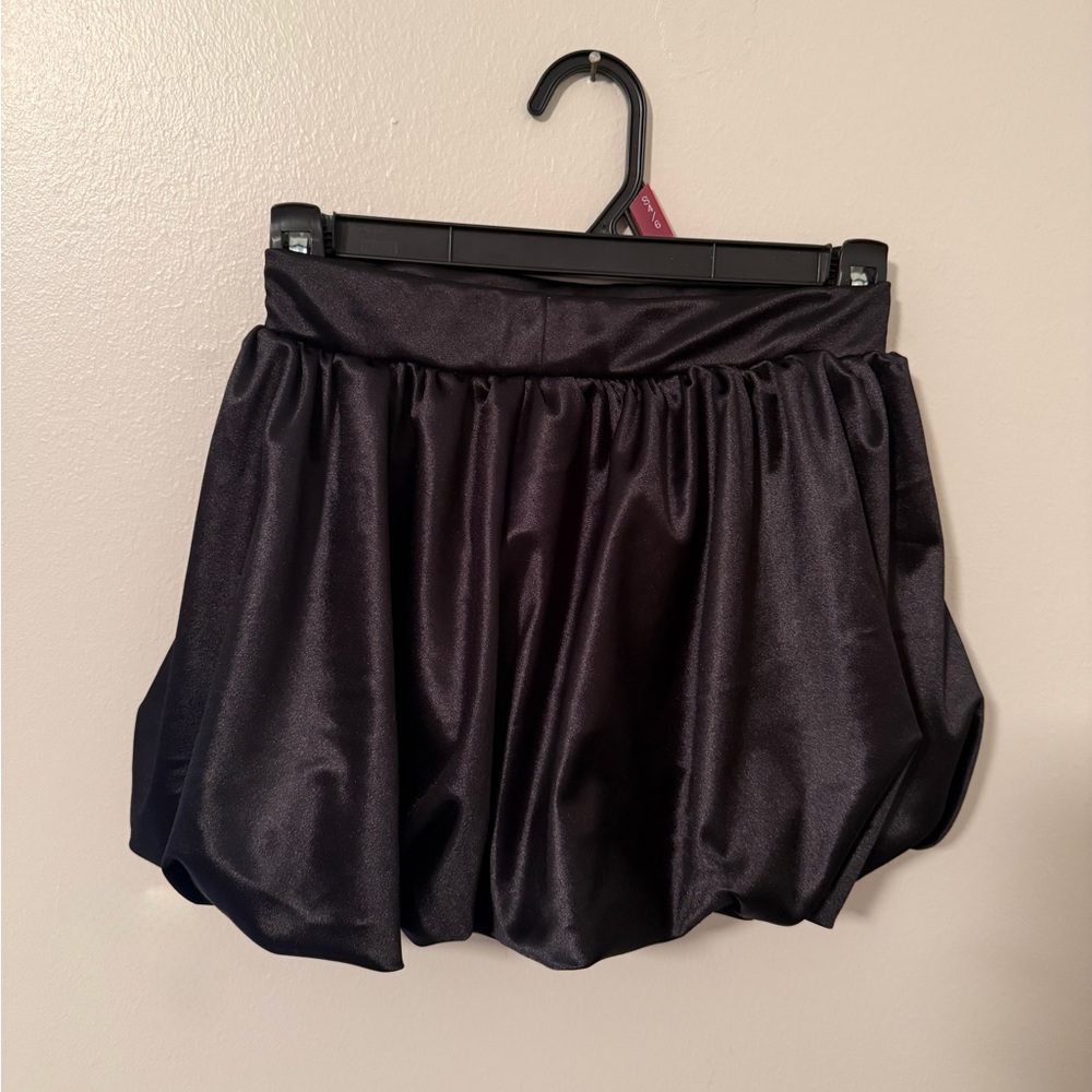Charlotte Russe Shiny Black Bubble Skirt